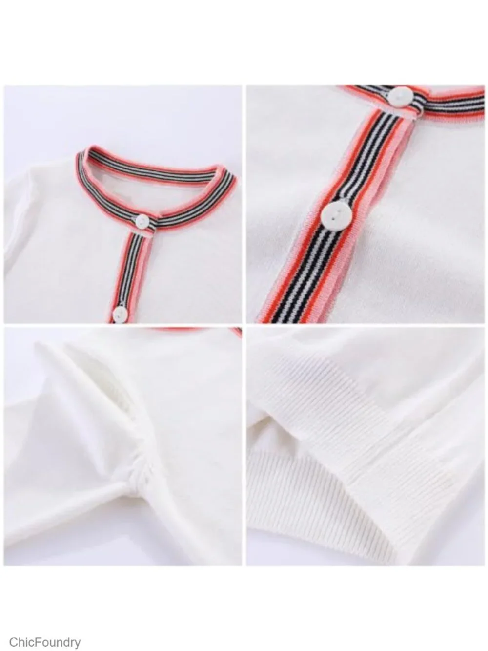 Ribbed Knit Cardigan Skirt Set 2-Piece Girls School Style
